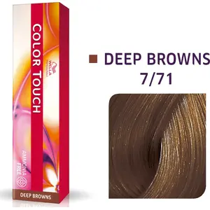 Полуперманентная краска для волос Wella Professionals Color Touch 7/71 Средне‑блонд пепельно‑каштановый, без аммиака, 60 мл