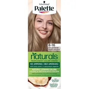 Matu krāsa Palette PALETTE_Naturals Permanent Color Creme 8-16 Pelēkblondīns gaišs ar šī sviestu un auzu pienu, augļu aromāts