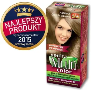 Matu krāsa Venita Multi Color 4.34 lazdu rieksts — bez amonjaka, noturīga