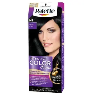 Matu krāsa Palette Intensive Color Creme N1 melna — pastāvīgā krāsošana