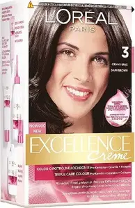 Крем-краска для волос L’Oreal Paris Excellence Creme 3 тёмный коричневый — стойкая перманентная окраска