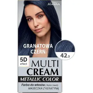 Joanna Multi Cream Metallic Color 5D Effect 42.5 Granatowa Czerń — многофункциональный металлический крем для макияжа