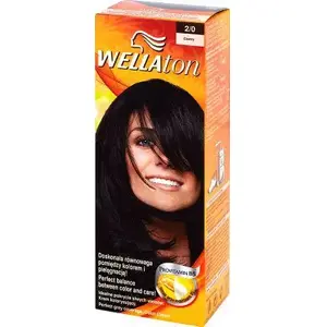 Hair color cream Wella 2/0 Black — permanent color for professional and home use