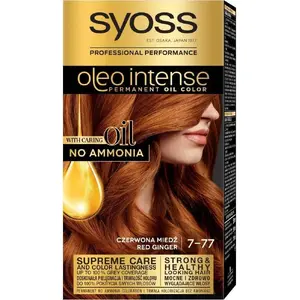 Hair dye Syoss Oleo Intense 7-77 Red Copper permanent oil-enriched hair color