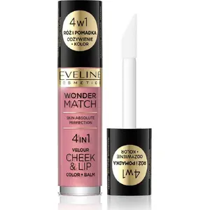 Makeup set Eveline Wonder Match 4-in-1 — cream blush and liquid lipstick shade 03, 4.5 ml
