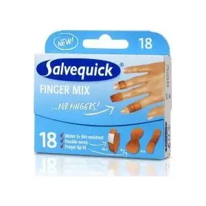 Plāksteri Salvequick Plastry Finger Mix — Salvequick 18 gab., plāksteri pirkstiem