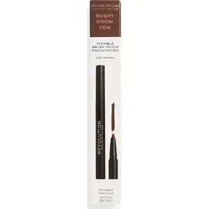 Uzacu pildspalva Makeup Revolution Bushy Brow Pen Ash Brown 0,5 ml — plāns uzgalis, ilgtspējīgs