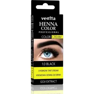 Крем‑хна для бровей Venita 1.0 Black 30 г — профессиональное тонирование бровей