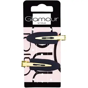Заколки для макияжа glamour чёрные 2 шт — металлические зажимы с пружиной для укладки и фиксации волос