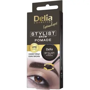 Помада для бровей Delia Eyebrow Expert Dark Brown – крем‑пудровая текстура