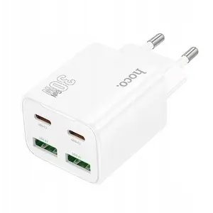 Tīkla lādētājs HOCO N56 2×USB-C + 2×USB-A QC3.0 PD 3A 30W balts