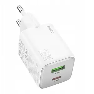 Сетевое зарядное устройство HOCO N41 USB-A + USB-C QC3.0 PD 3A 20W белое для телефонов