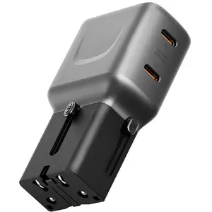 Wall charger d bramante TravelGo Adapter 45 2×USB-C 45W — graphite-black