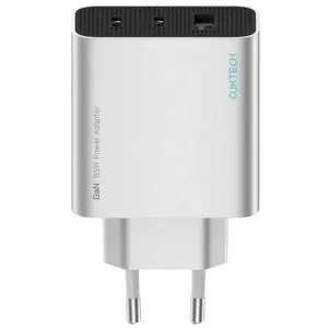 Wall Charger Cuktech 65W GaN with 2x USB-C and 1x USB-A, Gray