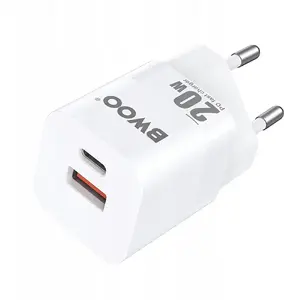 Сетевое зарядное устройство BWOO PD CDA156 1x USB-C, 1x USB 20W белое