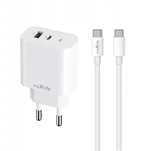 USB Type-C 20W PD 3A Wall Charger (cube) with Type-C Cable — maxlife