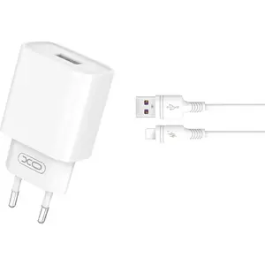 Сетевое зарядное устройство No name CE02D QC 3.0 18 Вт 1x USB белое с кабелем Lightning