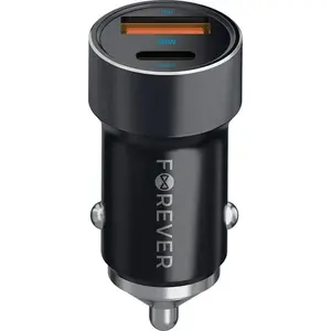 Автомобильное зарядное No name CC-06 PD/QC 20W — 1x USB-C, 1x USB, кабель USB-C–USB-C 60W, чёрное
