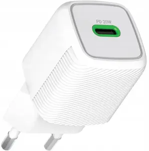 Power adapter LTC LXQC31-B 20W USB-C PD GaN white — compact wall charger