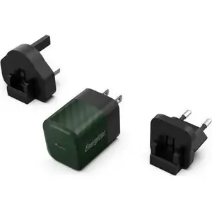 Power adapter Energizer Ultimate A20MUGR — 20W GaN USB PD multisocket EU/UK/US (green)