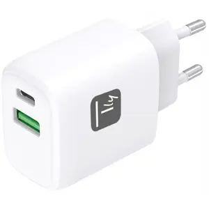 Power adapter TECHLY GaN USB-C 20W PD and USB-A 18W QC charger