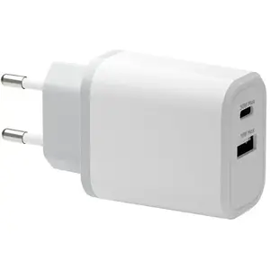 Power adapter d bramante re-charge 30W dual output (USB-C 24‑pin, USB-A) white — Europe