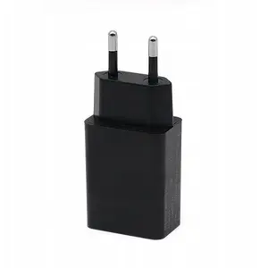 Power adapter DENMEN DC01TB USB Type-C 2.4A 12W with USB cable, black
