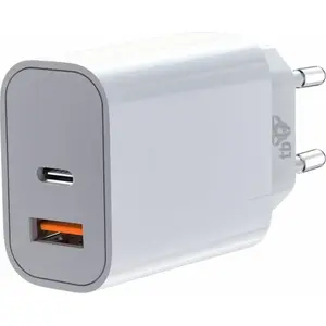 Power adapter TB Print model AZTBXUL2USB3ACW — 1× USB-A, 1× USB-C, 3 A