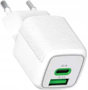 Tīkla lādētājs LTC LXQC32-B PD 20W USB-A un USB-C GaN