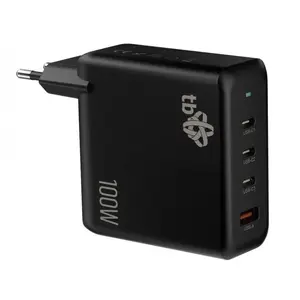 Power adapter TB Print AZTBXULUSB100WB — 3× USB-C + USB-A, GaN, 100W, black