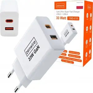 Power adapter zenwire GAN III 33W USB-C + USB-A fast wall charger (YMS-618)