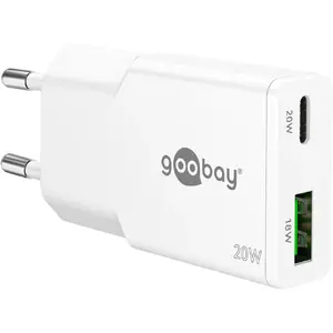 Сетевое зарядное устройство GOOBAY Dual Universal — 28 Вт, 1×USB‑C, белое (для дома)