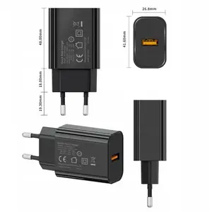 Power adapter Bounn DC-1 (black) - USB fast charge QC3.0