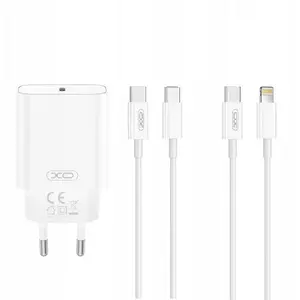 Сетевое зарядное устройство No name CE32 PD 20W, 1x USB-C, белое с кабелем USB-C—USB-C