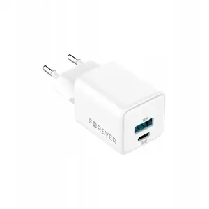 Сетевой адаптер forever TC-08-30AC 30W GaN PD+QC 1x USB-C 1x USB белый
