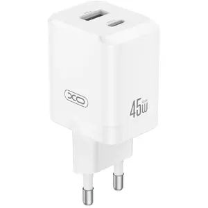 Tīkla lādētājs No name CE36 45W PD, 1× USB-C PD 45W, 1× USB-A, balts