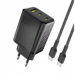 Сетевое зарядное Dudao A29C 65W GaN с кабелем USB-C — чёрное