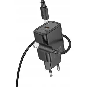 HOCO wall charger with USB-C PD/QC 20W and USB-C to Lightning cable N60 black