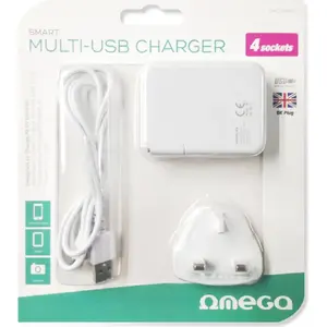 Power adapter OMEGA OMCUSB4U — 4x USB-A ports, 2.4 A per port