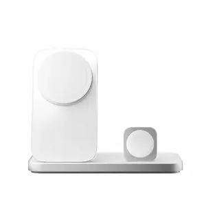 Wireless Charger Stand One Max Nomad 25W Qi2 MagSafe 4th Gen — silver, 3-device charging