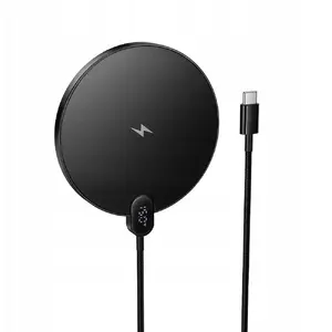 Беспроводное зарядное устройство CANYON CW62 black 15W с USB-C кабелем и цифровым дисплеем