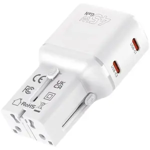 Barošanas adapters MOBILE ORIGIN Mobile Origin 45W Travel Adapter PW26 — kontaktdakšas EU/US/UK/AU, balts