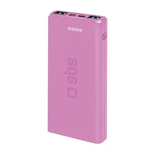 Power bank SBS Mobile TTBB10000FASTP 10000 mAh LiPo, 2x USB-A + 1x USB-C, Pink