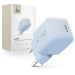 Power adapter Tech-Protect NCM25 1-port USB-C PD 25W, baby blue