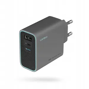 Cuktech CUKAD653EUGR 65W GaN sienas lādētājs 2x USB-C + 1x USB-A, pelēks