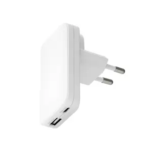 d bramante Pro EU/US Slim Charger — USB-C 30W + USB-A 30W, Indoor, White