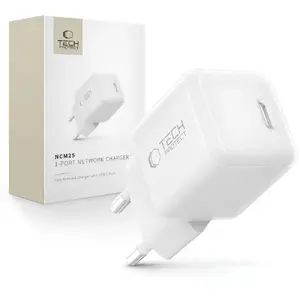 Сетевой зарядный адаптер Tech‑Protect NCM25 1 порт USB‑C PD 25W белый