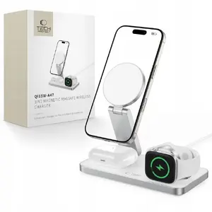 Wireless Charger 3-in-1 Tech‑Protect QI15W-A47 Magnetic MagSafe Qi 15W White