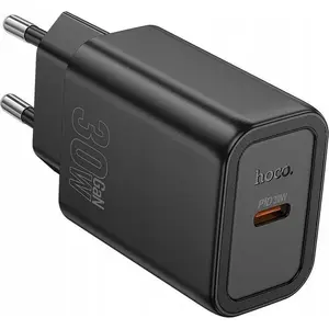 Power adapter HOCO N62 30W USB-C PD QC wall charger, black