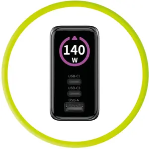 MOBILE ORIGIN Mobile Origin 140W GaN Display Charger PW21 — 2x USB-C, 1x USB-A